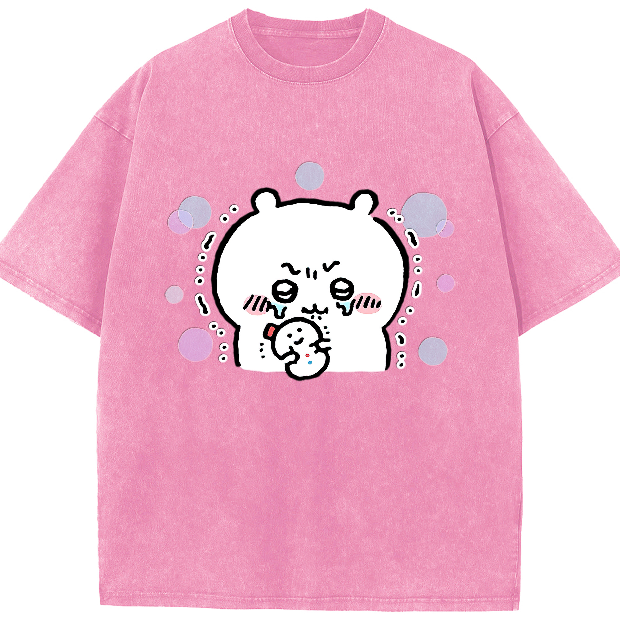 （画像用） ちいかわ ちいかわ Chii-kawa chiikawa 綿100% ヴィンテージ風 半袖Tシャツ（フロントプリント）